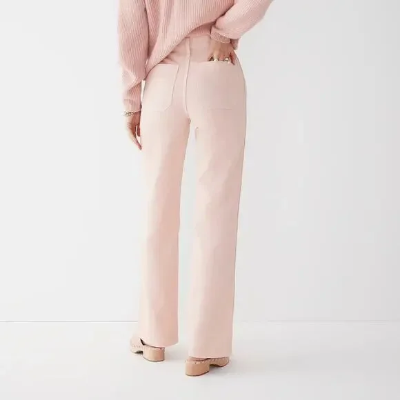 J. CREW Light Pink High-rise Full-Length Garment-Dyed Flare Jean Sz 29 - Picture 4 of 8